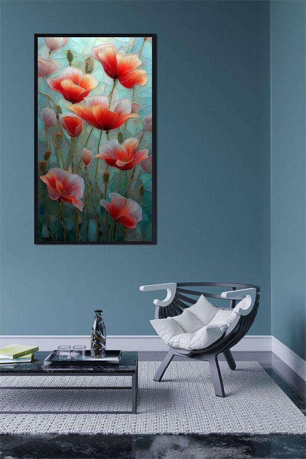 Vivid poppy field