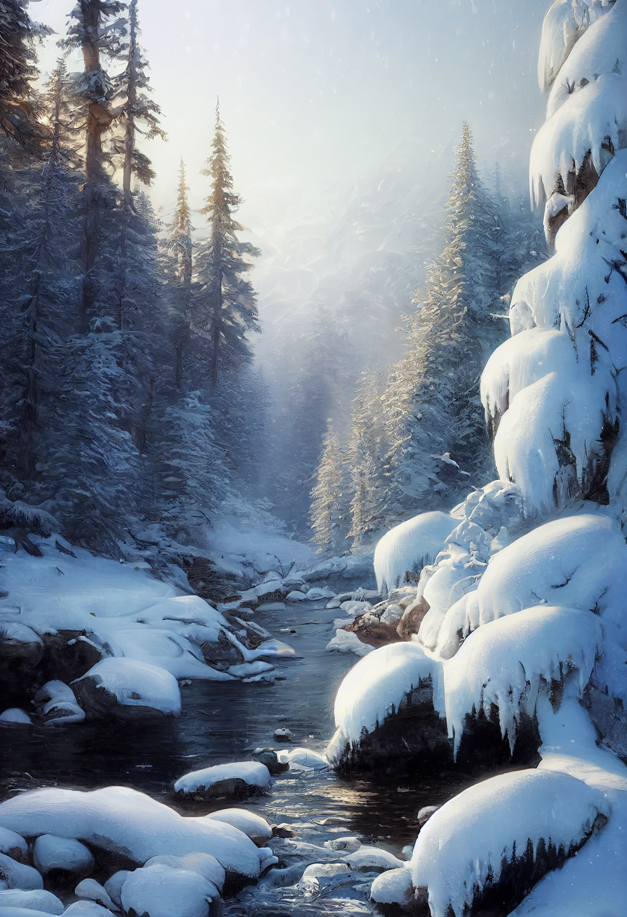 River in Snowy Ravine