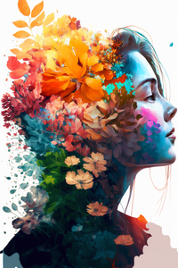 Thumbnail for Frauengesicht mit Blumen
