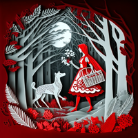 Thumbnail for Little Red Riding Hood papercut
